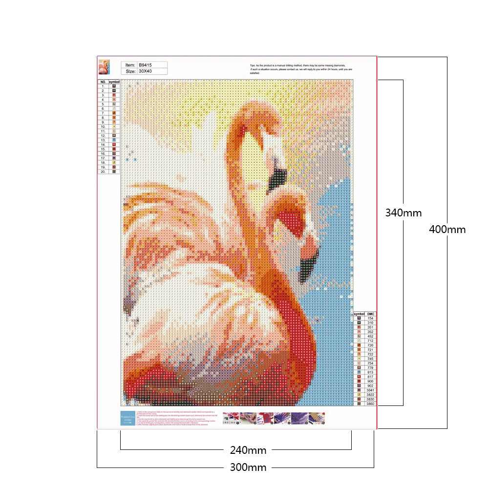 Flamingo 30*40CM(Canvas) Full Round Drill Diamond Painting
