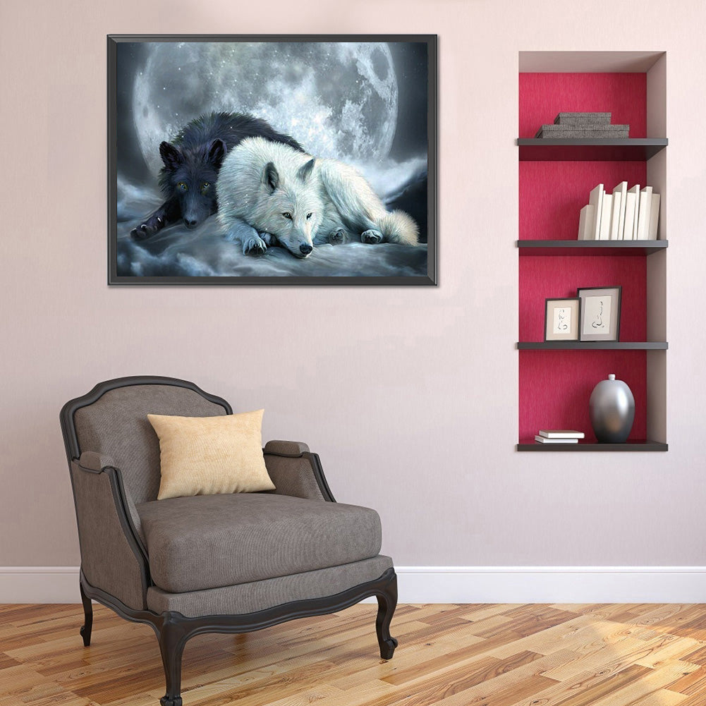 Wolf 40*30CM(Canvas) Full Round Drill Diamond Painting
