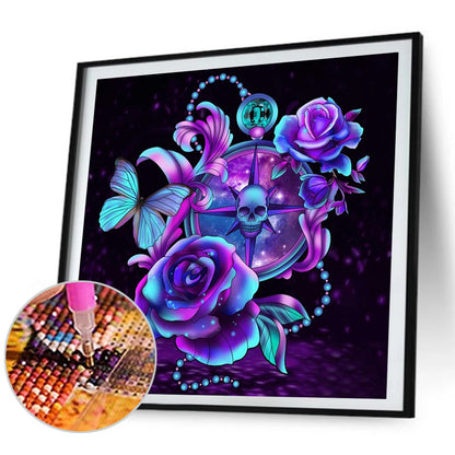 Purple Rose 30*30CM(Canvas) Full Square Drill Diamond Painting