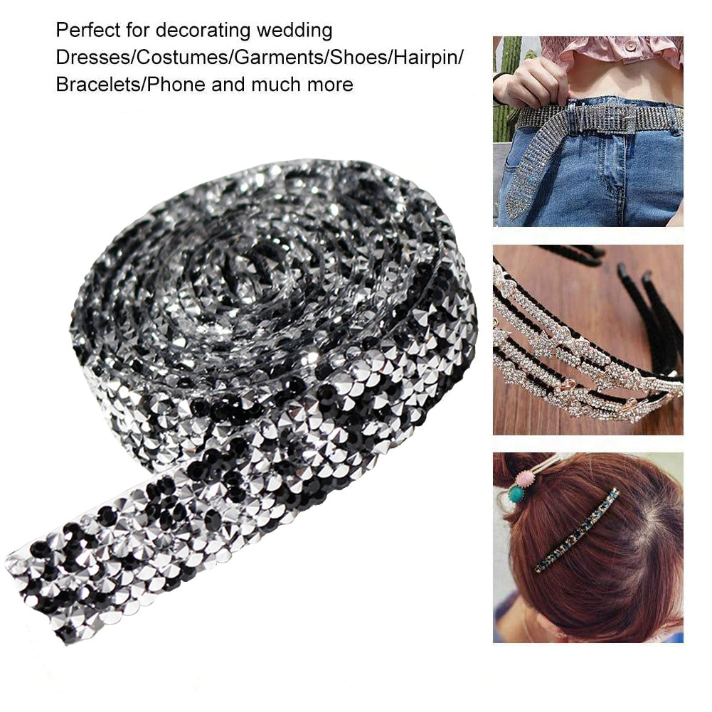 Self Adhesive Crystal Rhinestone Diamond Ribbon DIY Car Phone Sticker Tape