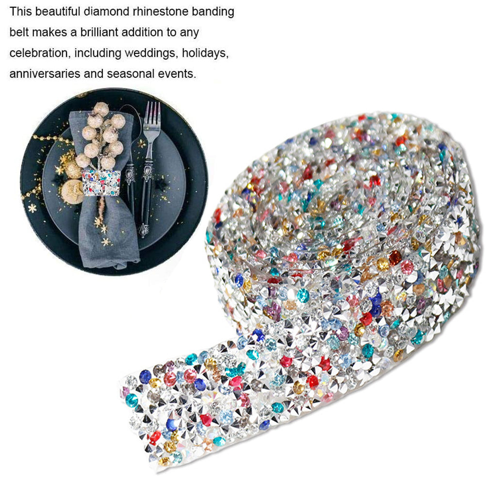 Self Adhesive Crystal Rhinestone Diamond Ribbon DIY Car Phone Sticker Tape