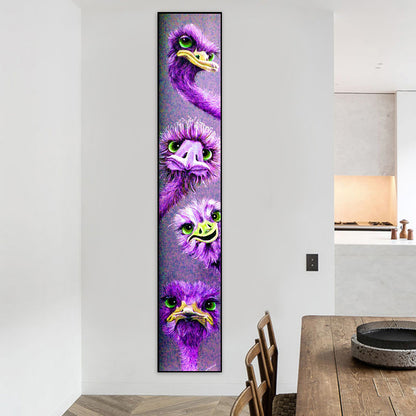 Ostrich 20*100CM(Canvas) Full Round Drill Diamond Painting