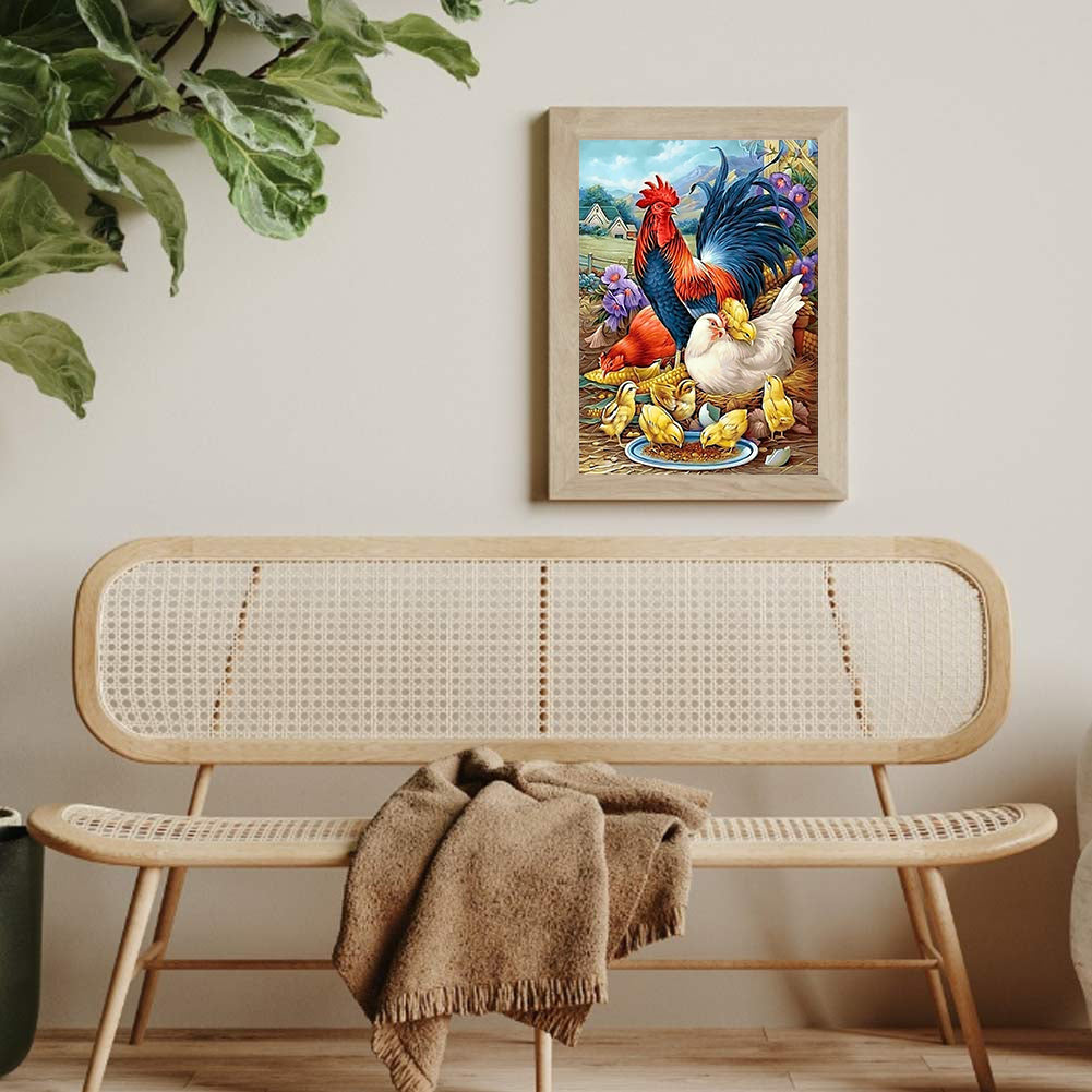 Chicken 30*40CM(Canvas) Full Round Drill Diamond Painting