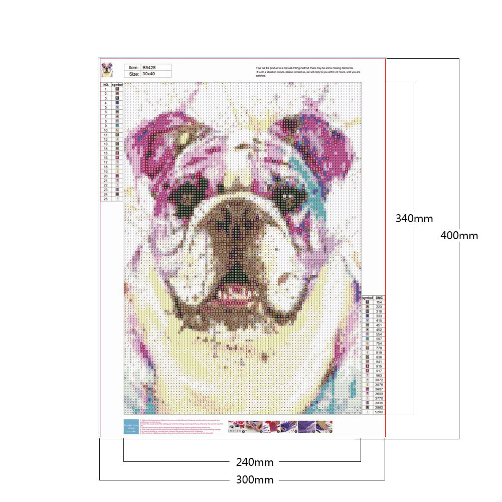 Dog 30*40CM(Canvas) Full Round Drill Diamond Painting