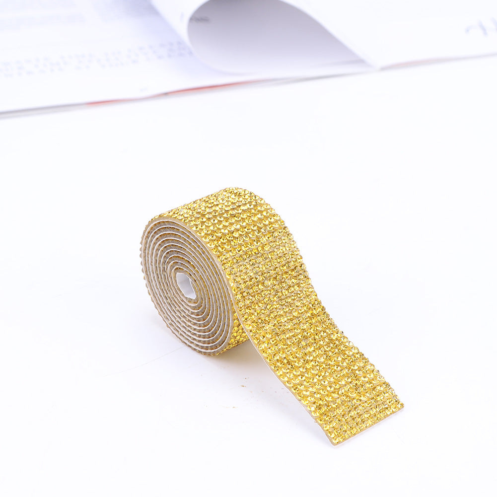 1m Rhinestone Tape Ribbon Self-adhesive Crystal DIY Cake Wrap Wedding Decor