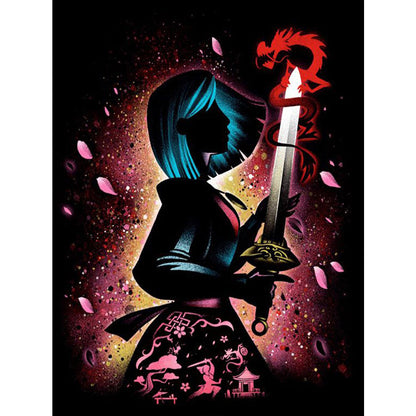 Princess Silhouette 30*40CM(Canvas) Full Round Drill Diamond Painting