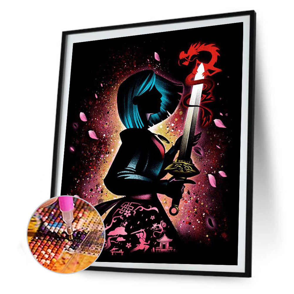Princess Silhouette 30*40CM(Canvas) Full Round Drill Diamond Painting