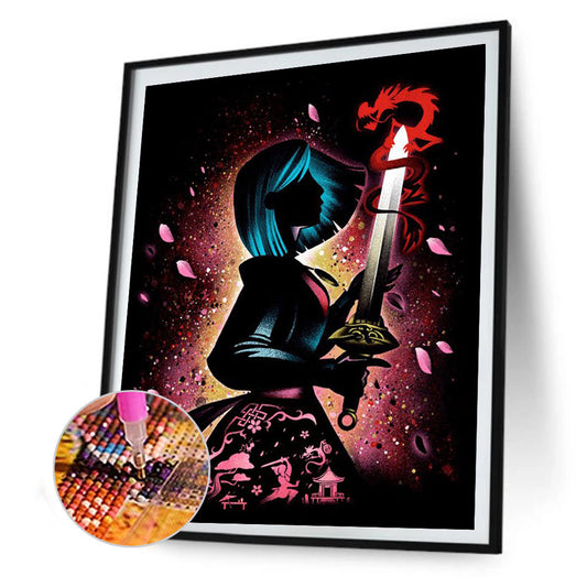 Princess Silhouette 30*40CM(Canvas) Full Round Drill Diamond Painting