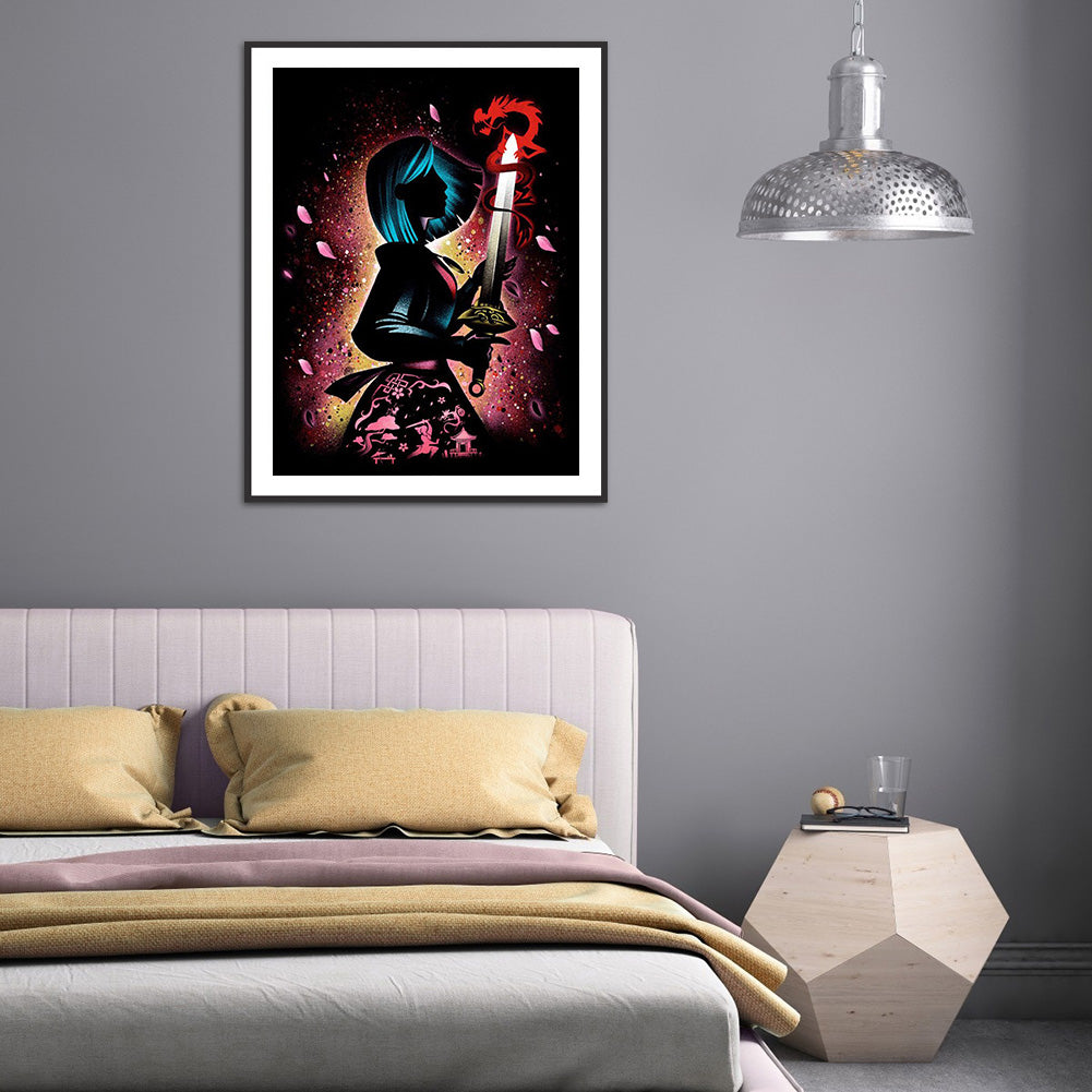 Princess Silhouette 30*40CM(Canvas) Full Round Drill Diamond Painting