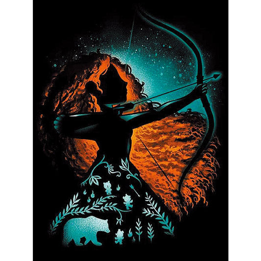 Princess Silhouette 30*40CM(Canvas) Full Round Drill Diamond Painting