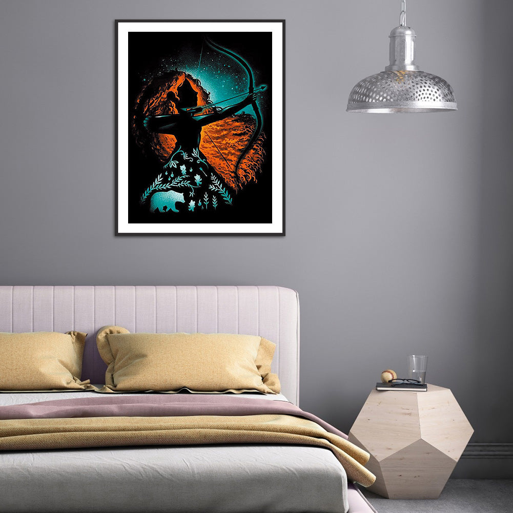 Princess Silhouette 30*40CM(Canvas) Full Round Drill Diamond Painting