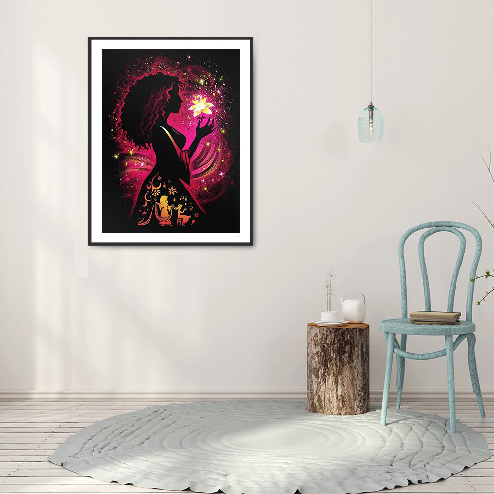 Princess Silhouette 30*40CM(Canvas) Full Round Drill Diamond Painting
