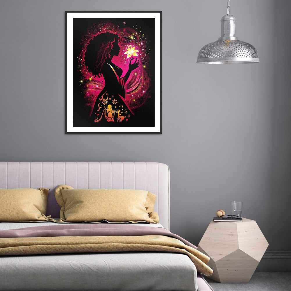 Princess Silhouette 30*40CM(Canvas) Full Round Drill Diamond Painting