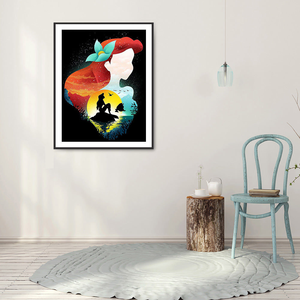 Disney Princess Silhouette 30*40CM(Canvas) Full Round Drill Diamond Painting