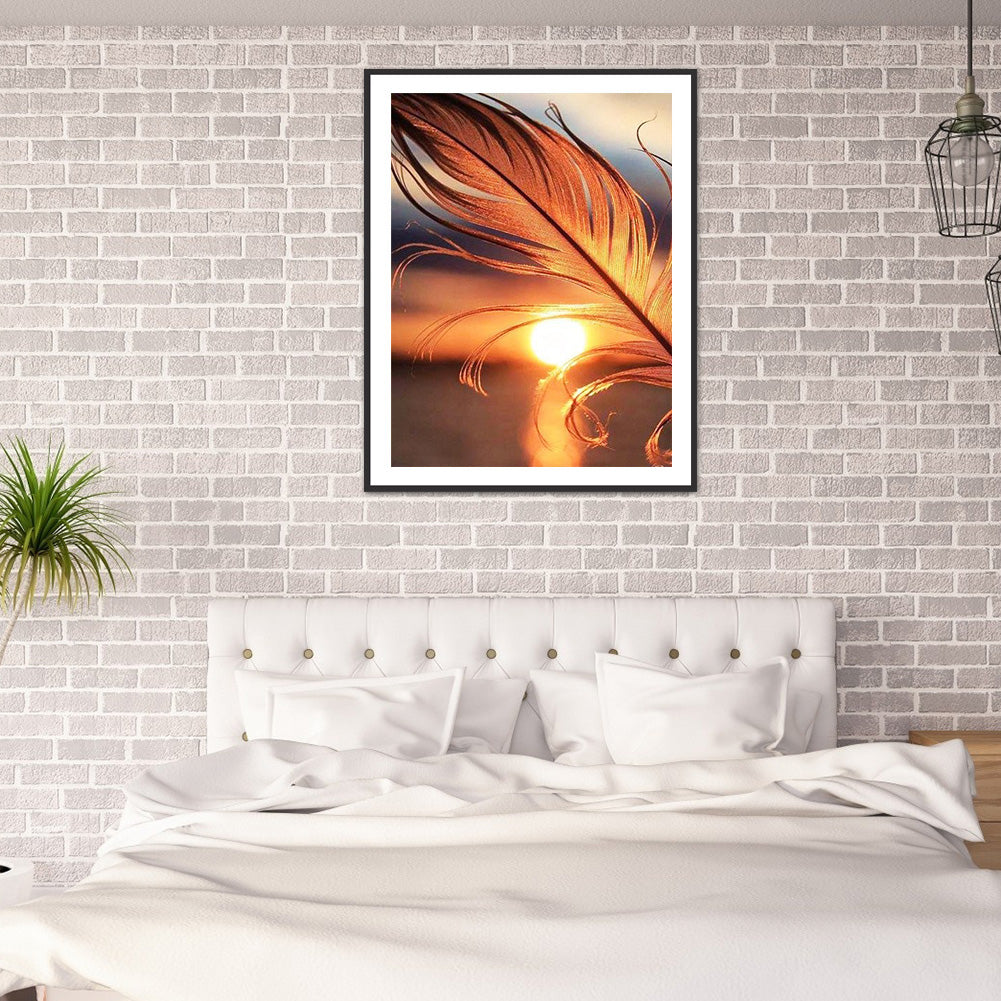 Sunset Feather 30*40CM(Canvas) Full Round Drill Diamond Painting
