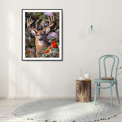 Deer 30*40CM(Canvas) Full Round Drill Diamond Painting