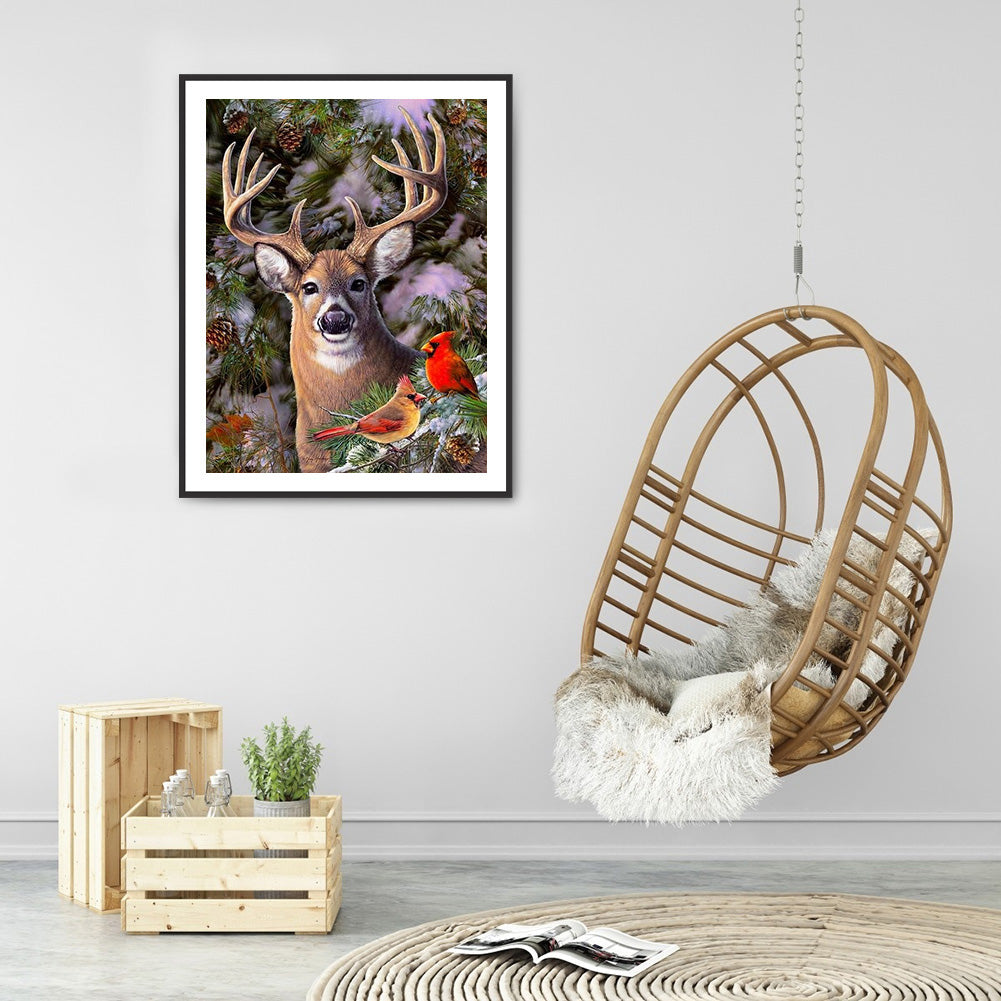 Deer 30*40CM(Canvas) Full Round Drill Diamond Painting