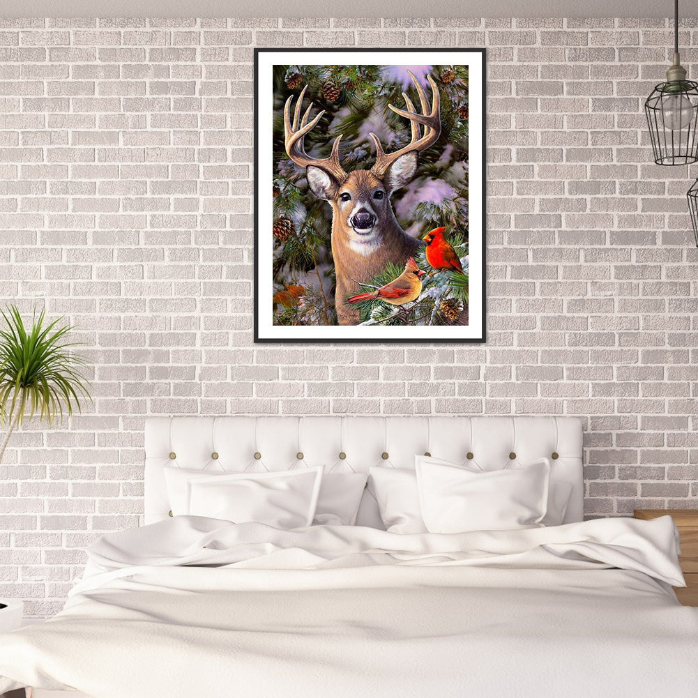 Deer 30*40CM(Canvas) Full Round Drill Diamond Painting