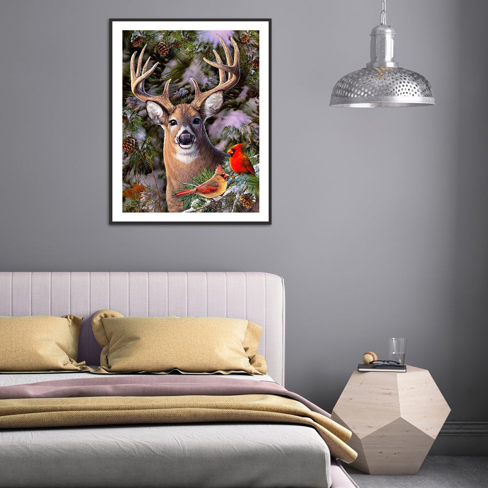 Deer 30*40CM(Canvas) Full Round Drill Diamond Painting