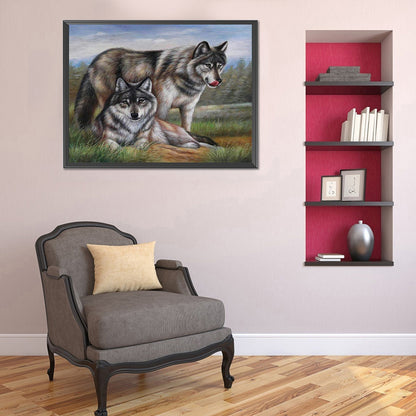 Wolf - Full Round Drill Diamond Painting 40*30CM