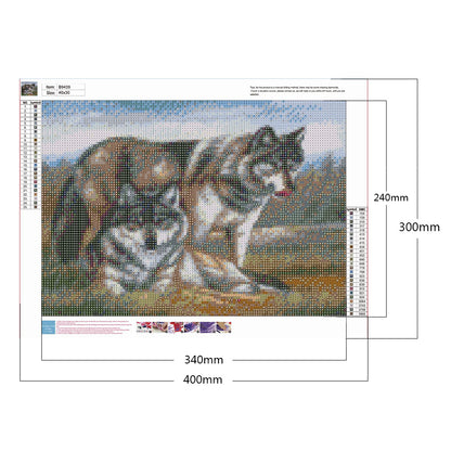 Wolf - Full Round Drill Diamond Painting 40*30CM