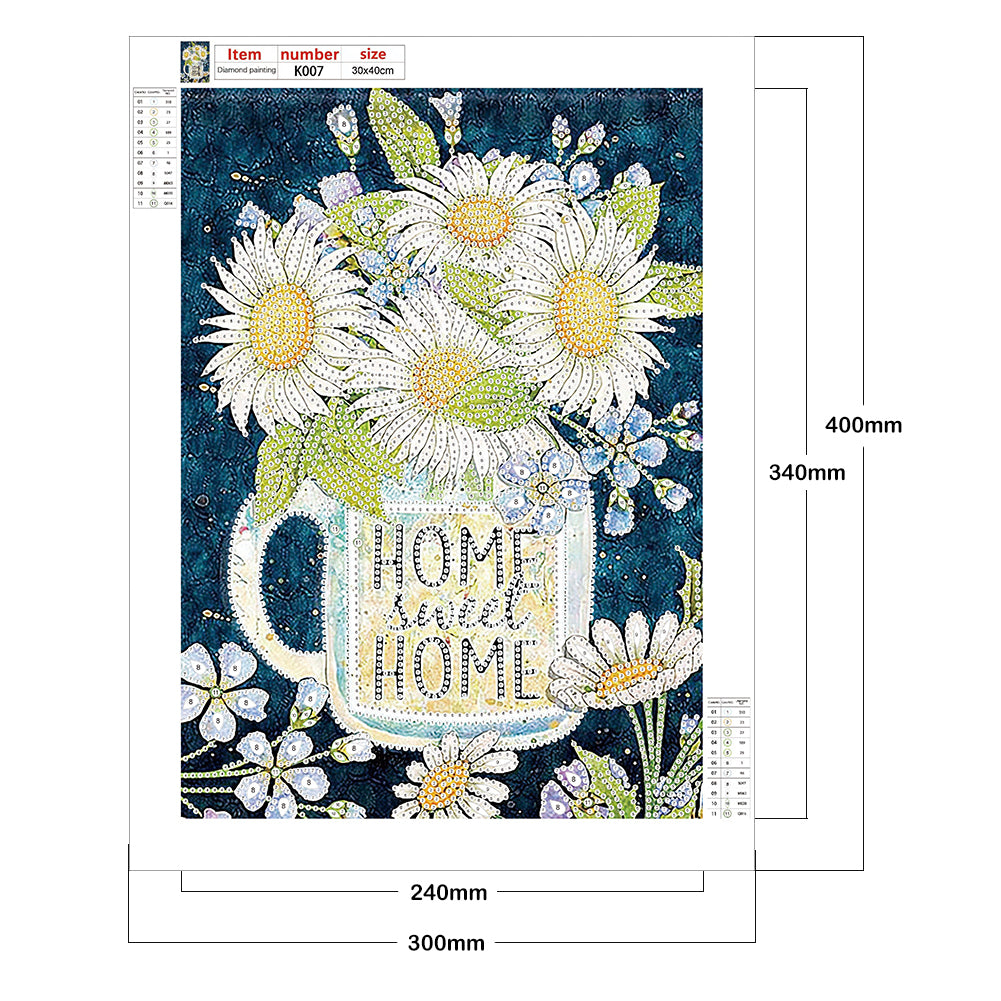 English 30*40CM(Canvas) Special Shaped Drill Diamond Paiting