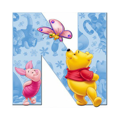 Pooh Letter N 40*40CM(Canvas) Full Round Drill Diamond Painting