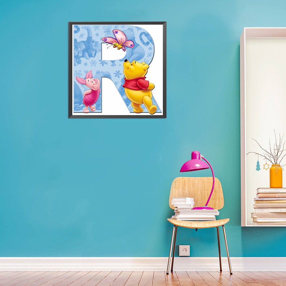 Pooh Letter R 40*40CM(Canvas) Full Round Drill Diamond Painting