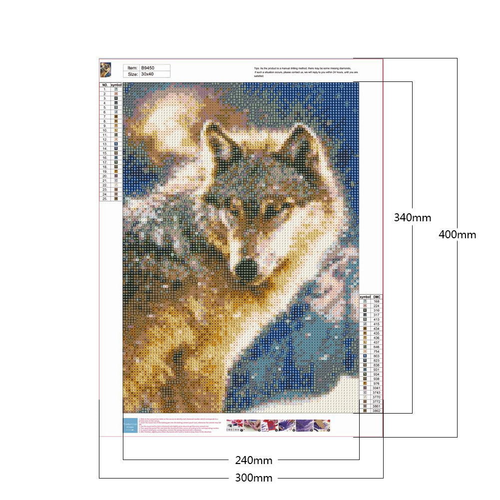 Wolf - Full Round Drill Diamond Painting 30*40CM