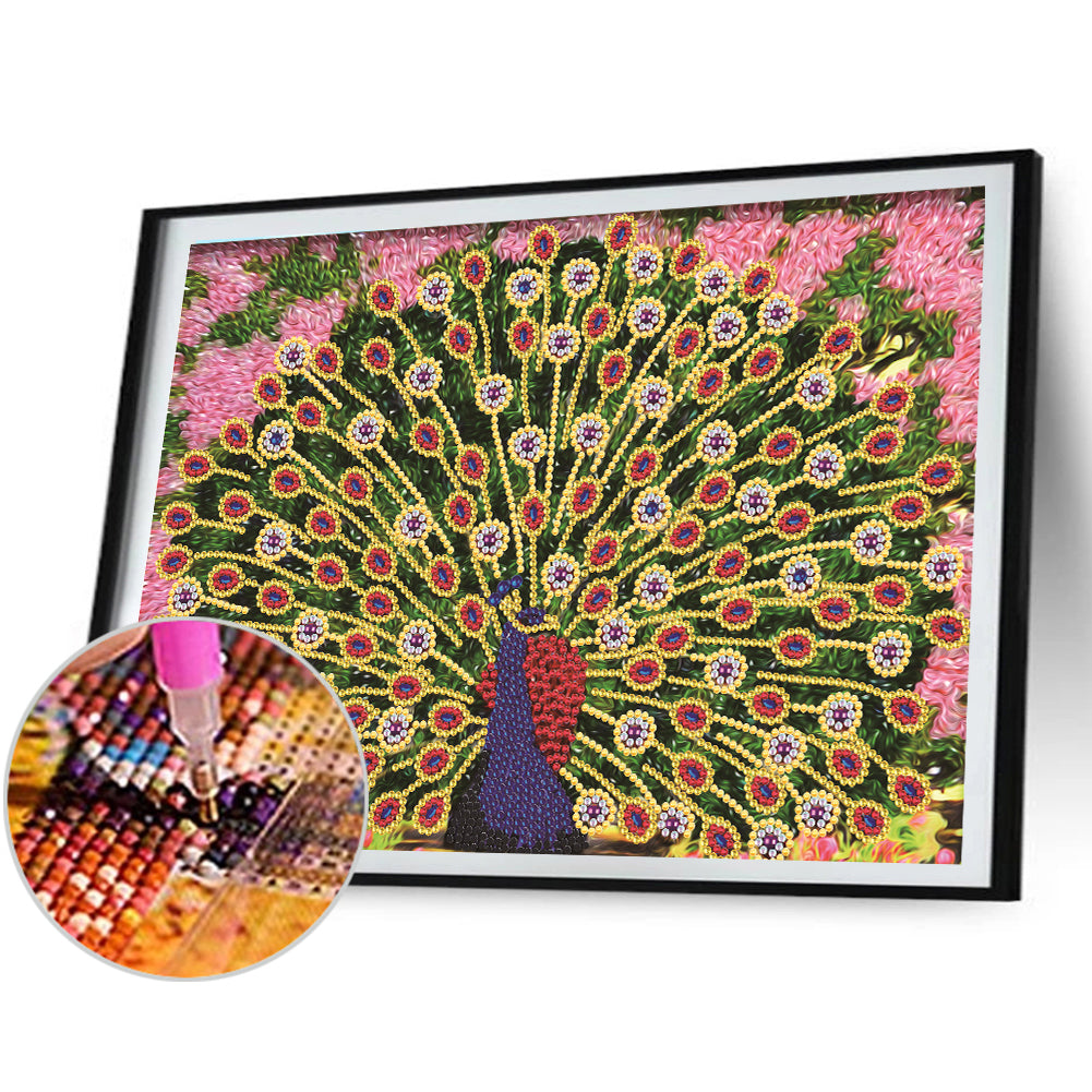 Peacock 40*30CM(Canvas) Special Shaped Drill Diamond Paiting