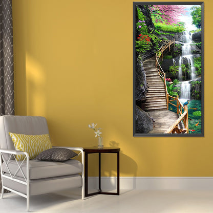 High Mountains And Flowing Water 40*80CM(Canvas) Full Square Drill Diamond Painting