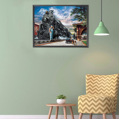 Big Train 40*30CM(Canvas) Full Round Drill Diamond Painting