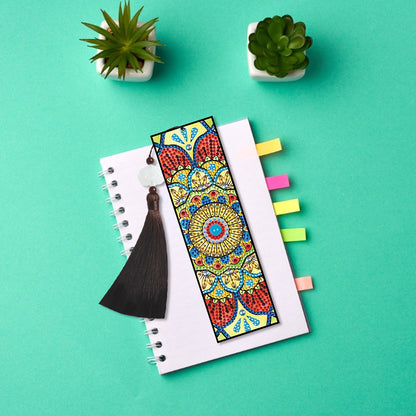 5D DIY Diamond Painting Leather Bookmark Mandala Mosaic Tassel Book Crafts