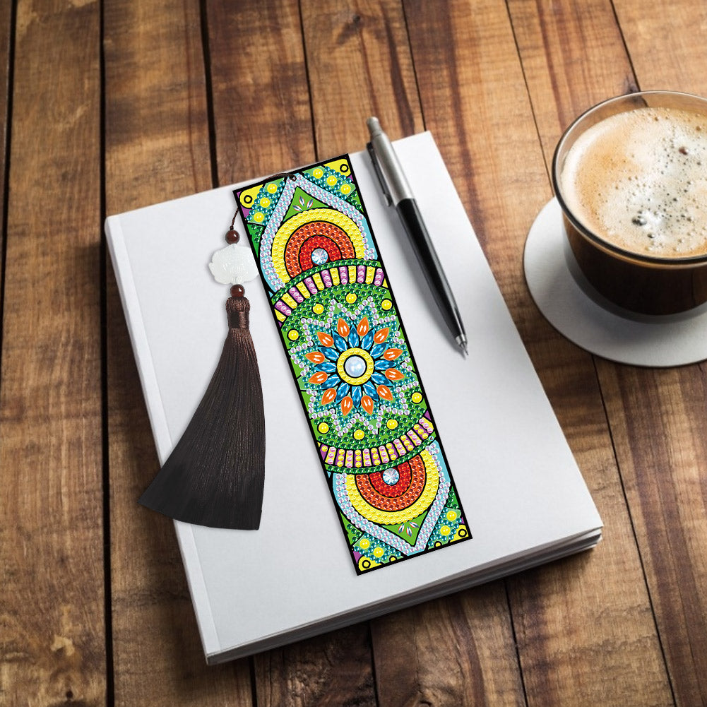 5D DIY Diamond Painting Leather Bookmark Mandala Mosaic Tassel Book Crafts