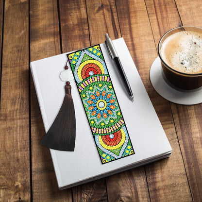 5D DIY Diamond Painting Leather Bookmark Mandala Mosaic Tassel Book Crafts