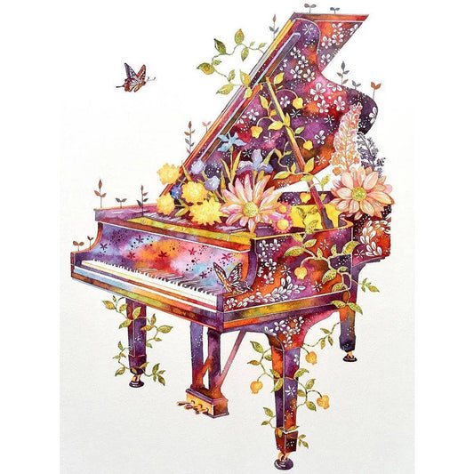 Piano 30*40CM(Canvas) Full Round Drill Diamond Painting