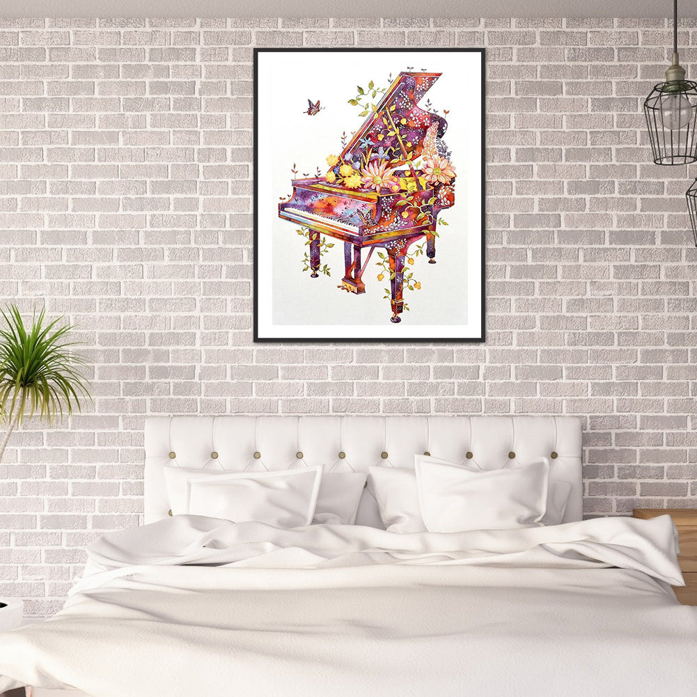 Piano 30*40CM(Canvas) Full Round Drill Diamond Painting
