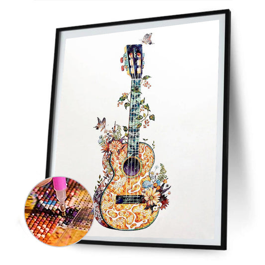 Guitar 30*40CM(Canvas) Full Round Drill Diamond Painting