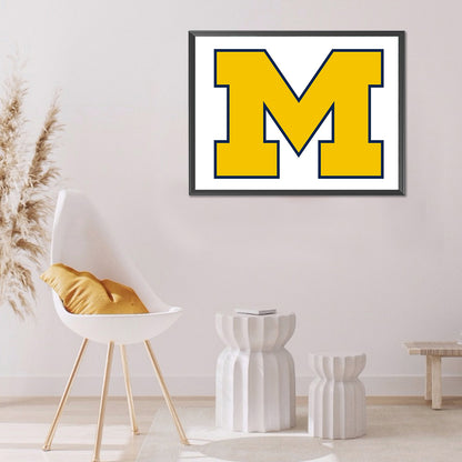 Michigan State Wolverines Logo 40*30CM(Canvas) Full Round Drill Diamond Painting