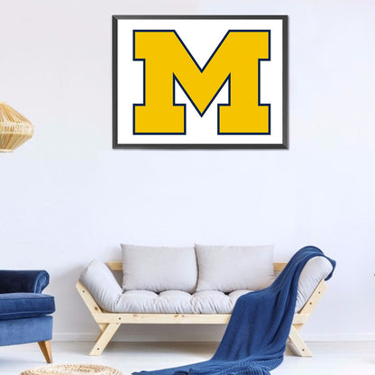 Michigan State Wolverines Logo 40*30CM(Canvas) Full Round Drill Diamond Painting