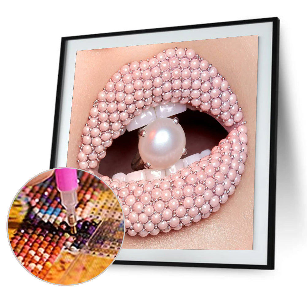 Pearl Lips 30*30CM(Canvas) Full Round Drill Diamond Painting