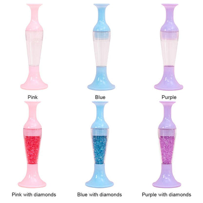 Flower Pot 5D Diamond Painting Point Drill Pen DIY Crafts (w/ Drill Pink)