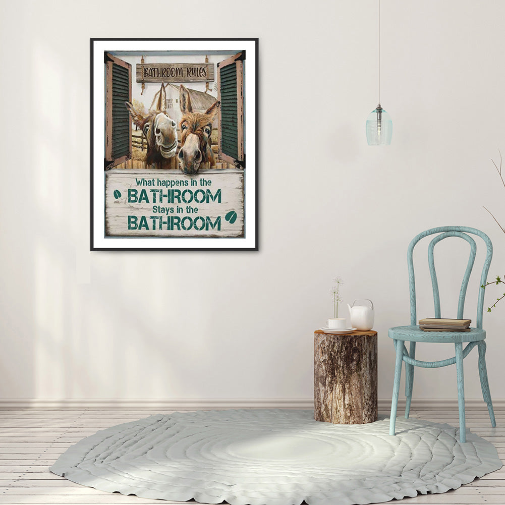 Donkey In Fence - Full Round Drill Diamond Painting 40*50CM