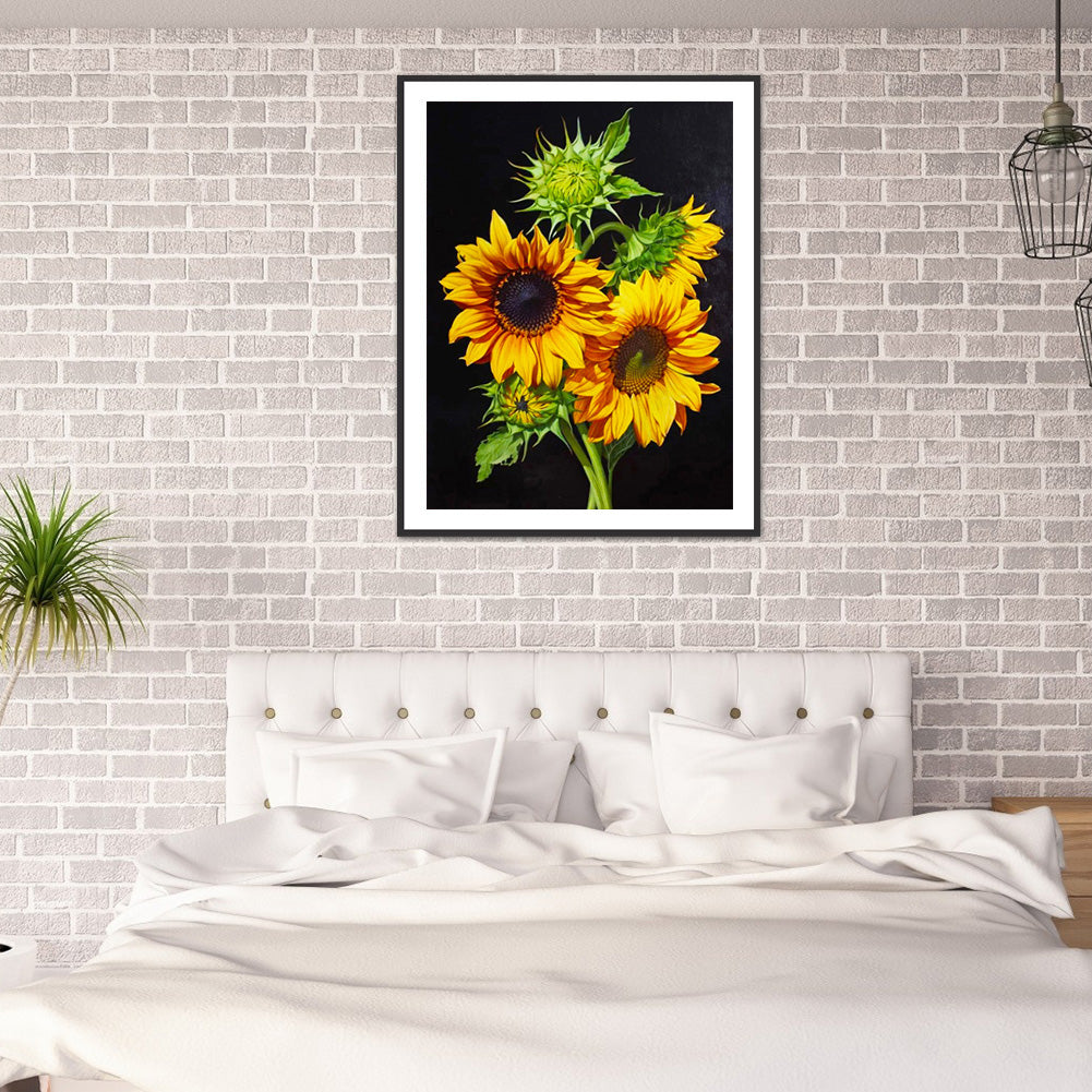 Sunflower - Full Round Drill Diamond Painting 30*40CM