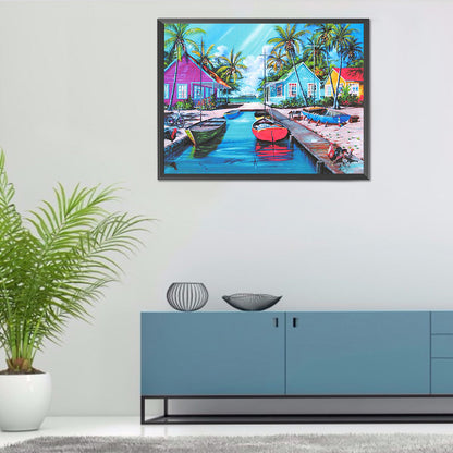 Seaside Village - Full Round Drill Diamond Painting 40*30CM