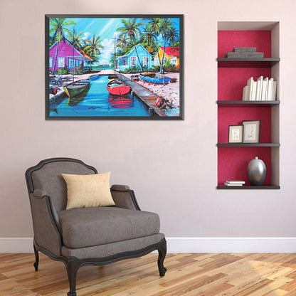 Seaside Village - Full Round Drill Diamond Painting 40*30CM