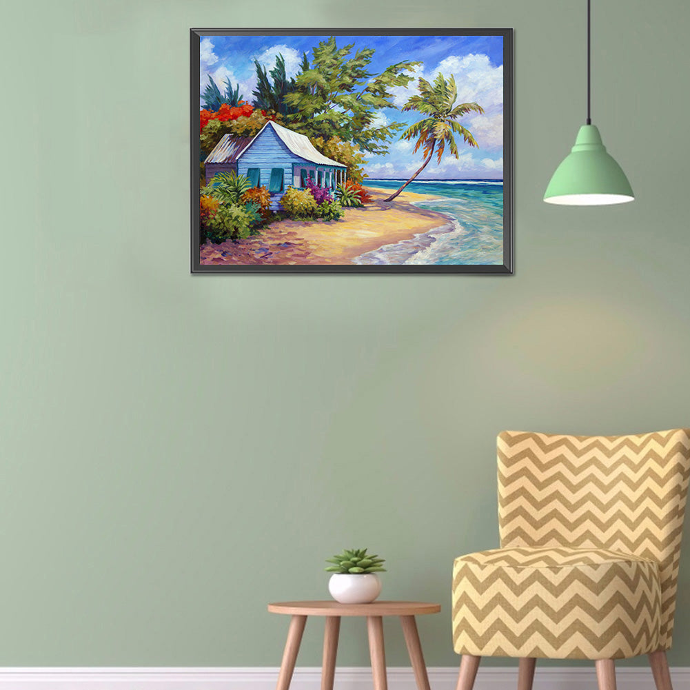 Seaside Village - Full Round Drill Diamond Painting 40*30CM