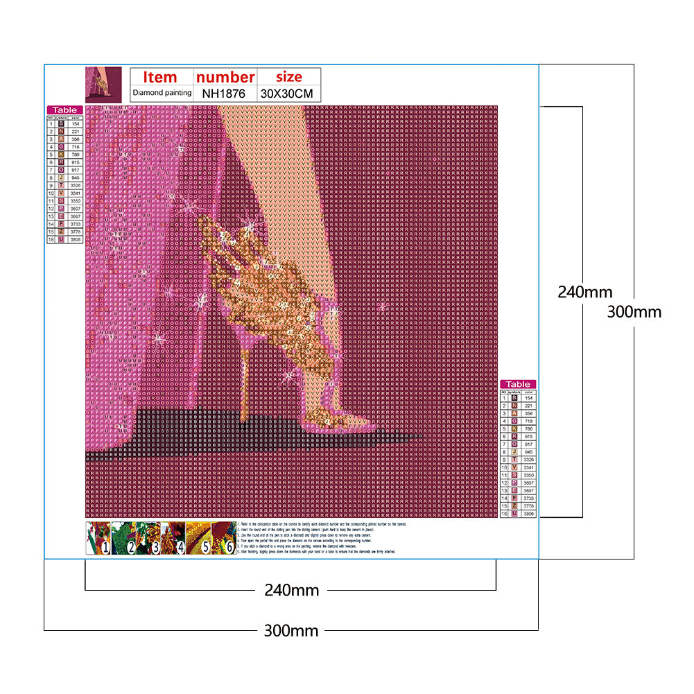 Princess High Heels - Full Round Drill Diamond Painting 30*30CM