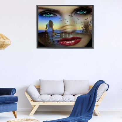 European And American Woman Poster - Full Round Drill Diamond Painting 60*50CM