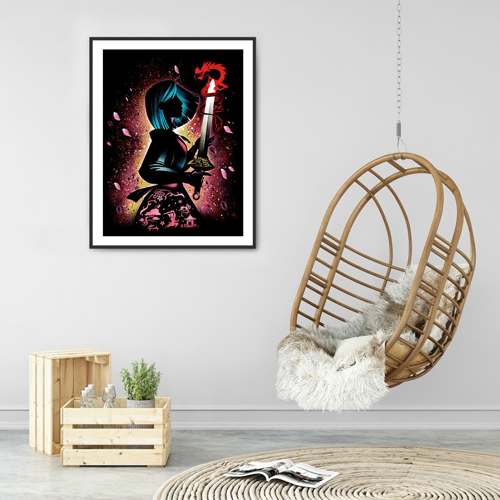 Princess Silhouette - Full Round Drill Diamond Painting 40*50CM